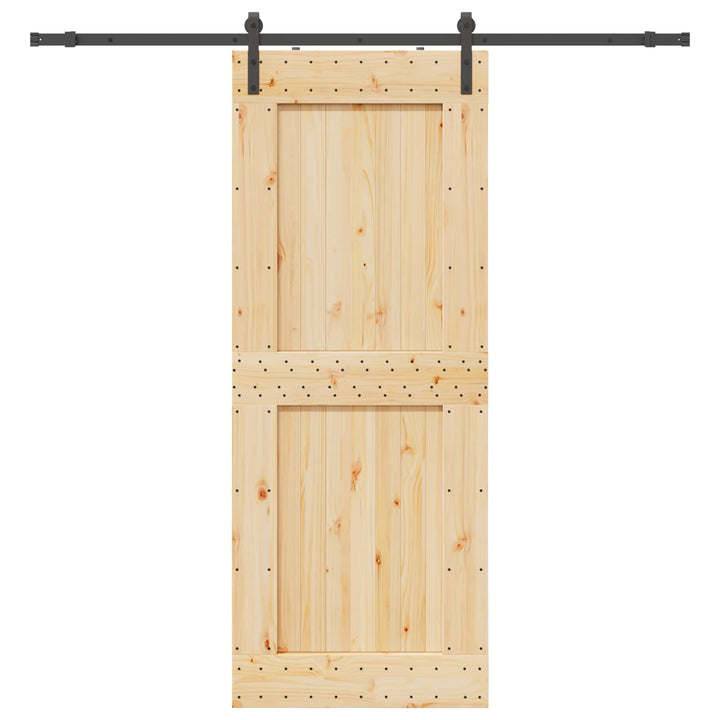 Skydedør NARVIK Naturfarvet og sort 90 x 210 cm (213,5 cm)