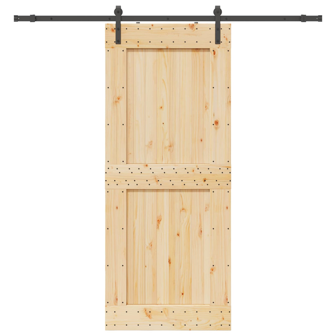 Skydedør NARVIK Naturfarvet og sort 95 x 210 cm (213,5 cm)