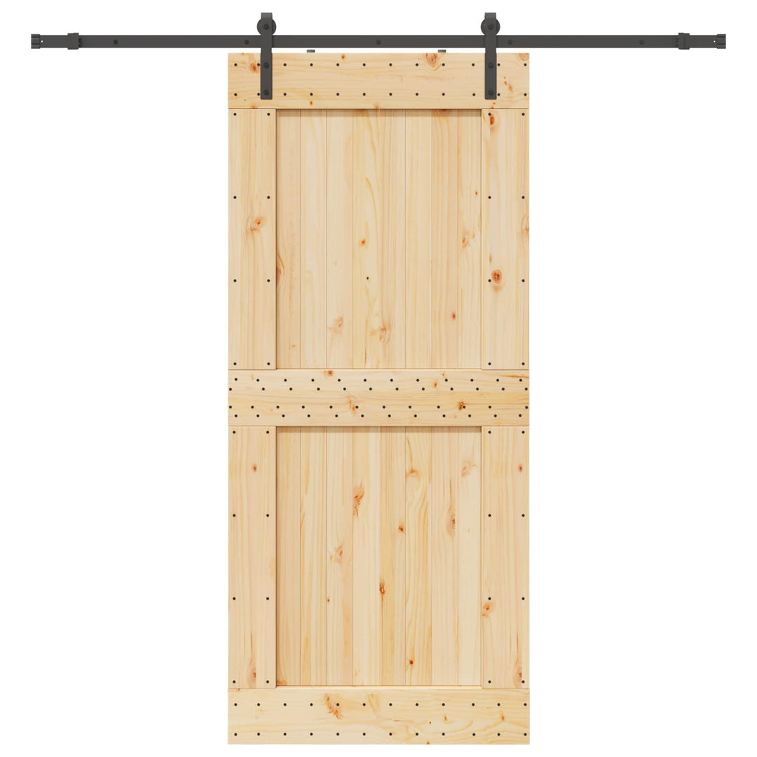 Skydedør NARVIK Naturfarvet og sort 100 x 210 cm (213,5 cm)