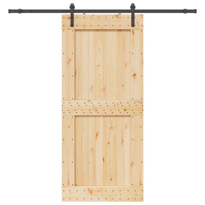 Skydedør NARVIK Naturfarvet og sort 100 x 210 cm (213,5 cm)
