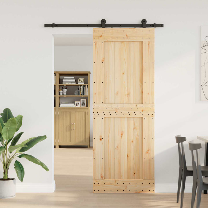 Skydedør NARVIK Naturfarvet og sort 85 x 210 cm (152,5 cm)