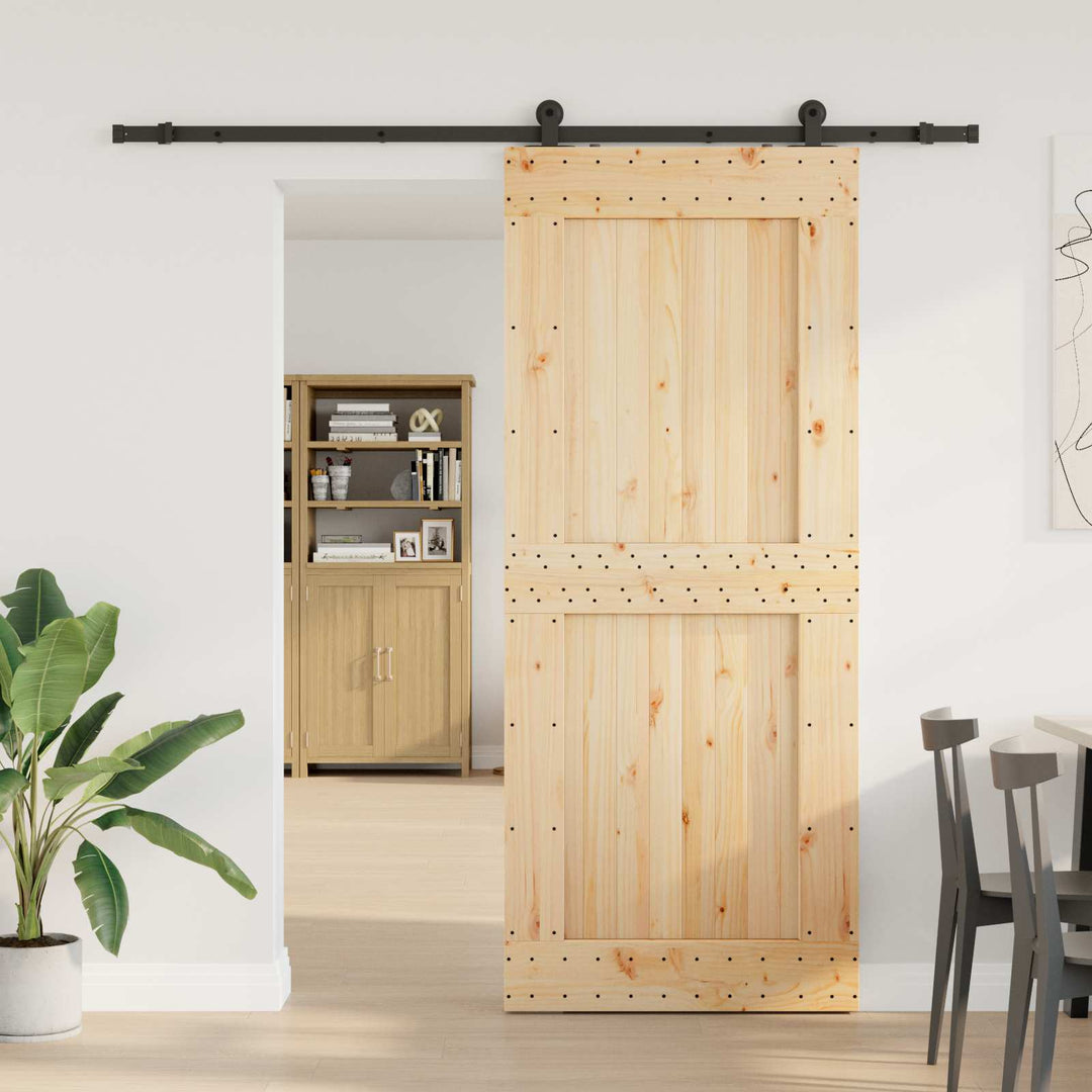 Skydedør NARVIK Naturfarvet og sort 95 x 210 cm (213,5 cm)