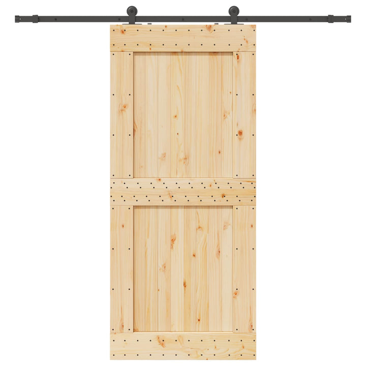 Skydedør NARVIK Naturfarvet og sort 100 x 210 cm (213,5 cm)