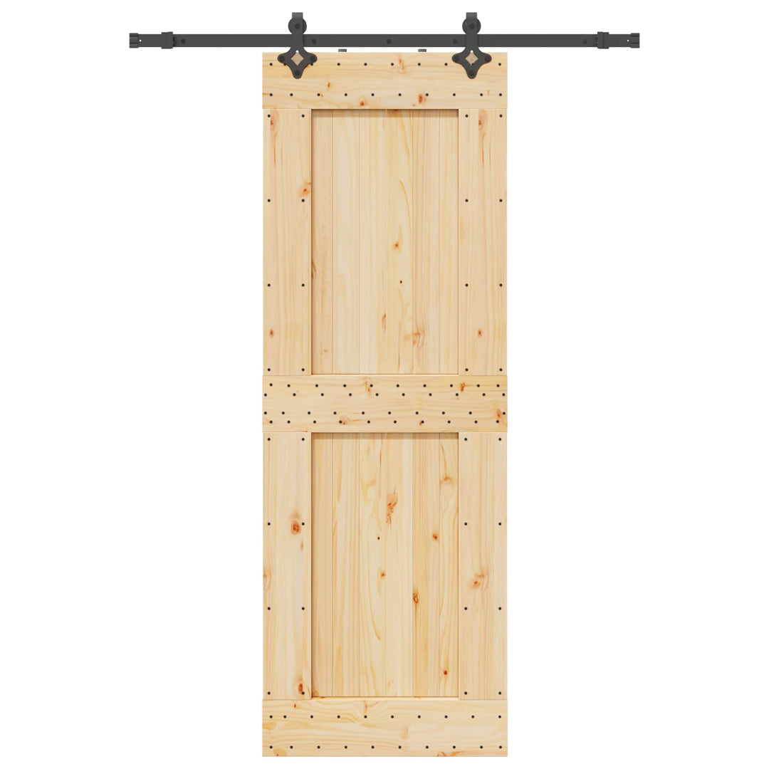 Skydedør NARVIK Naturfarvet og sort 80 x 210 cm (152,5 cm)