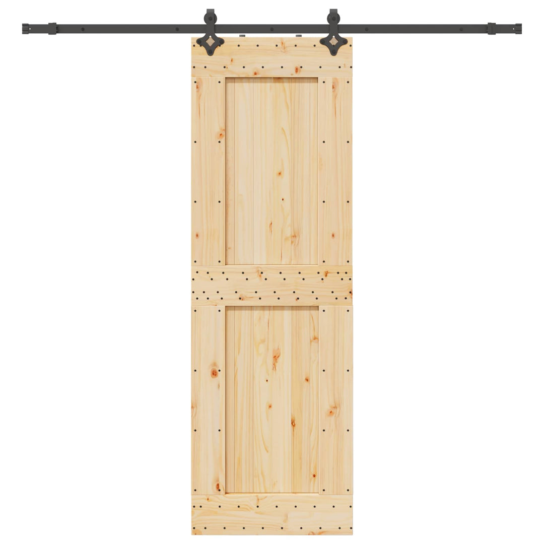 Skydedør NARVIK Naturfarvet og sort 70 x 210 cm (213,5 cm)