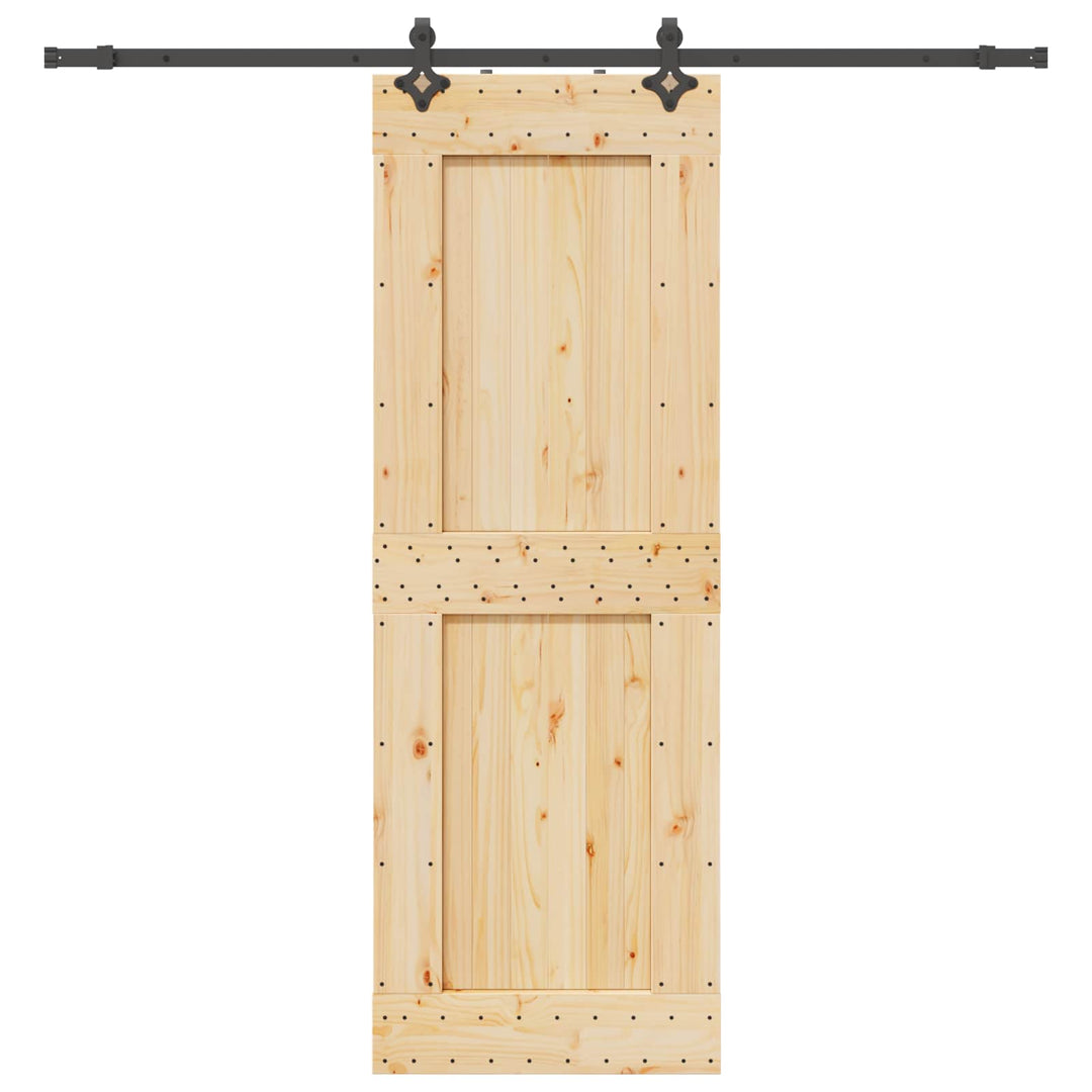 Skydedør NARVIK Naturfarvet og sort 80 x 210 cm (213,5 cm)