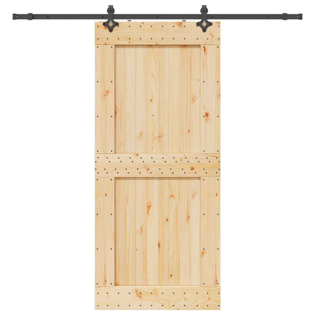 Skydedør NARVIK Naturfarvet og sort 100 x 210 cm (213,5 cm)