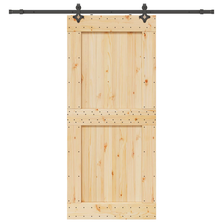 Skydedør NARVIK Naturfarvet og sort 100 x 210 cm (213,5 cm)