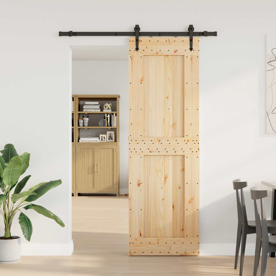 Skydedør NARVIK Naturfarvet og sort 70 x 210 cm (152,5 cm)