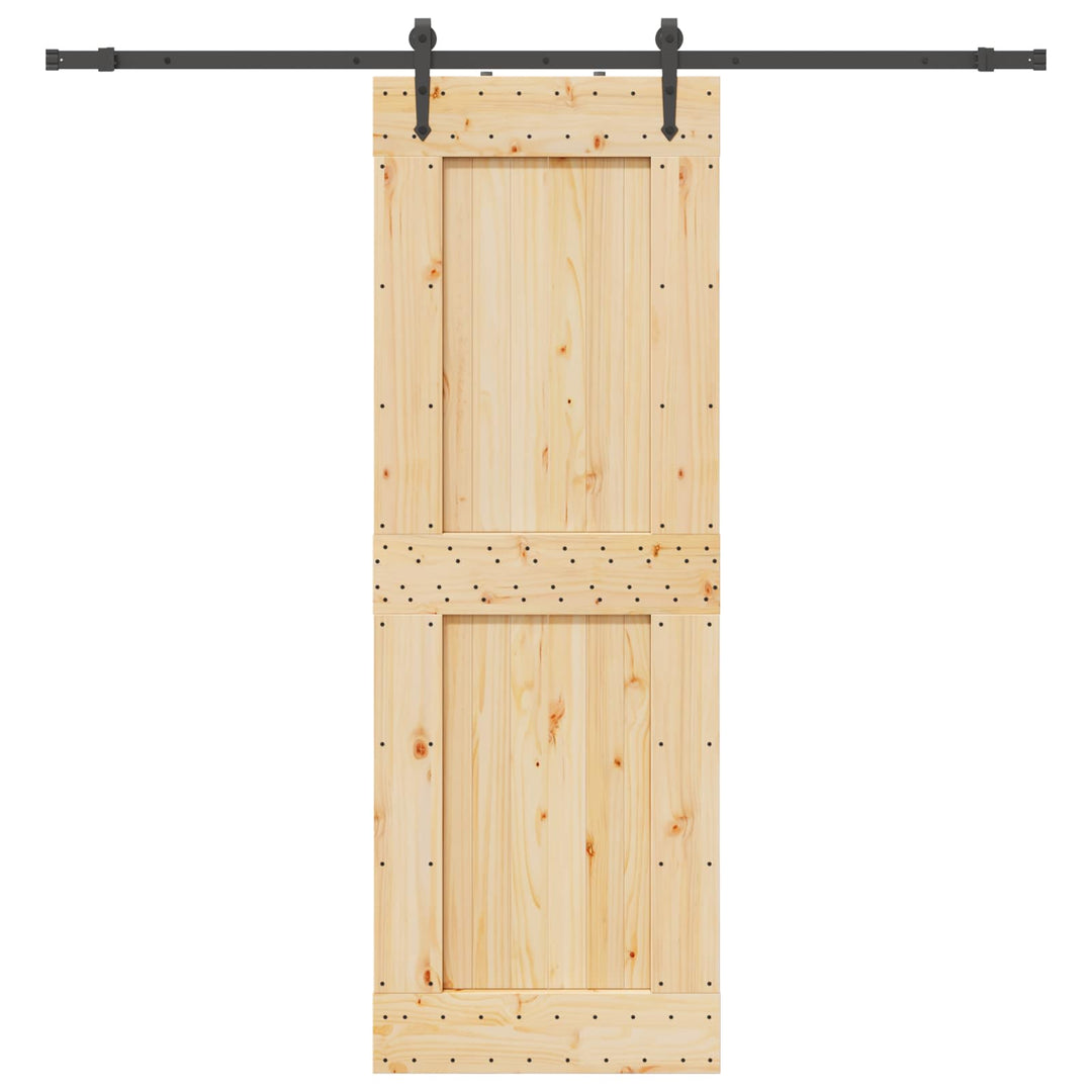 Skydedør NARVIK Naturfarvet og sort 80 x 210 cm (213,5 cm)