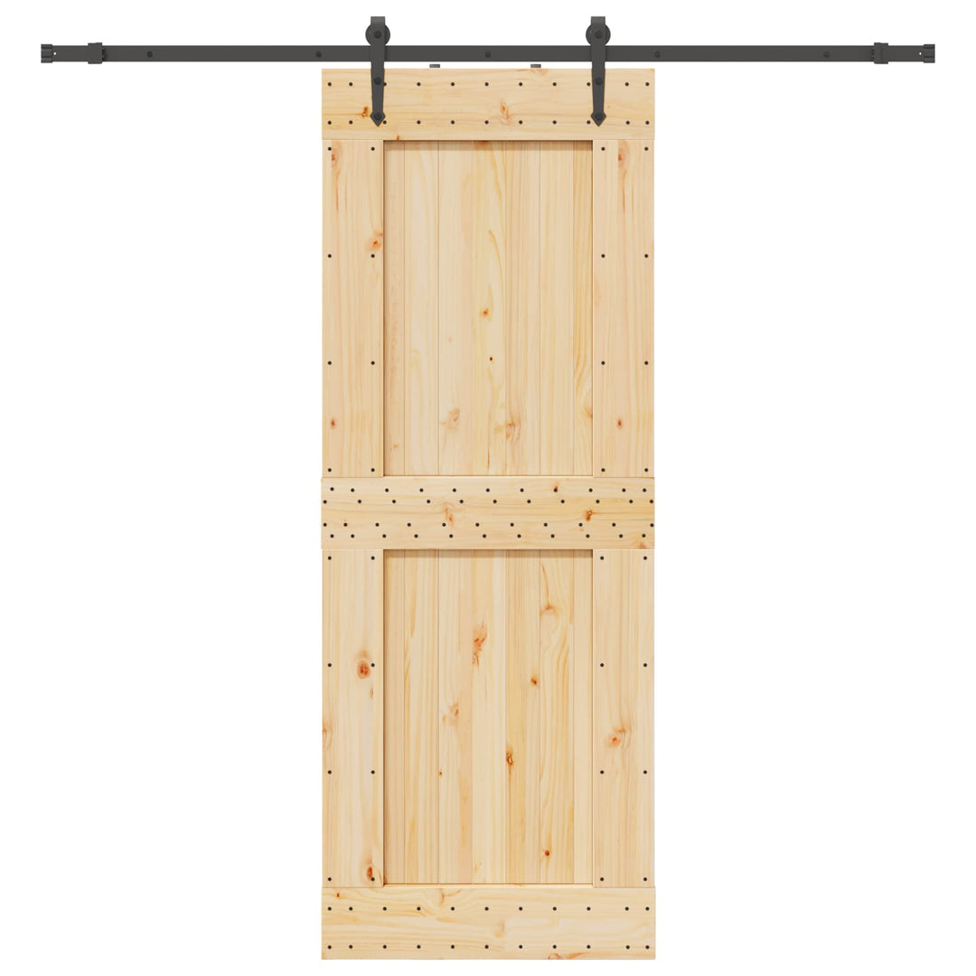 Skydedør NARVIK Naturfarvet og sort 85 x 210 cm (213,5 cm)