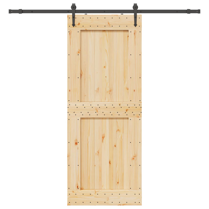 Skydedør NARVIK Naturfarvet og sort 90 x 210 cm (213,5 cm)