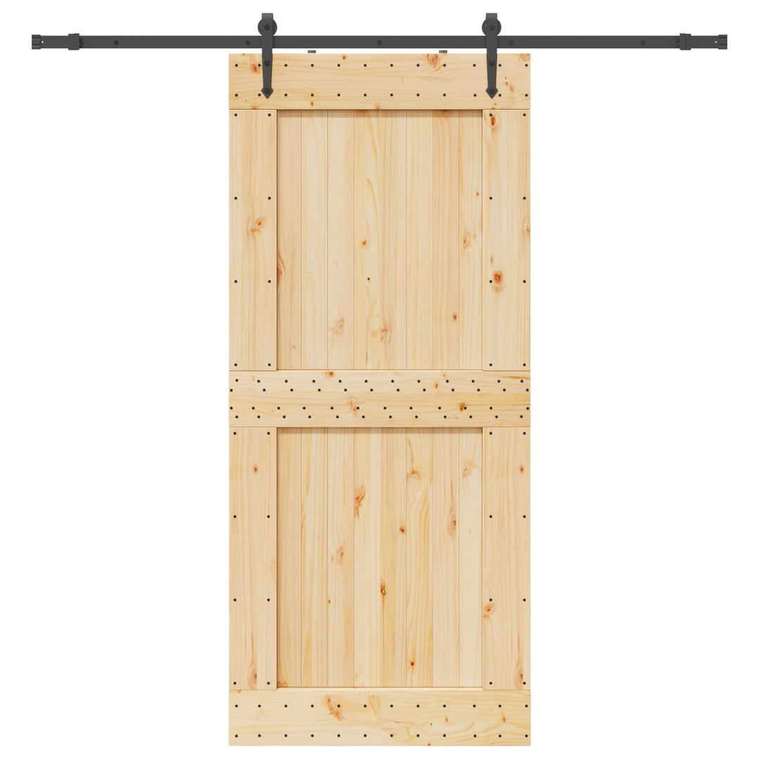Skydedør NARVIK Naturfarvet og sort 100 x 210 cm (213,5 cm)