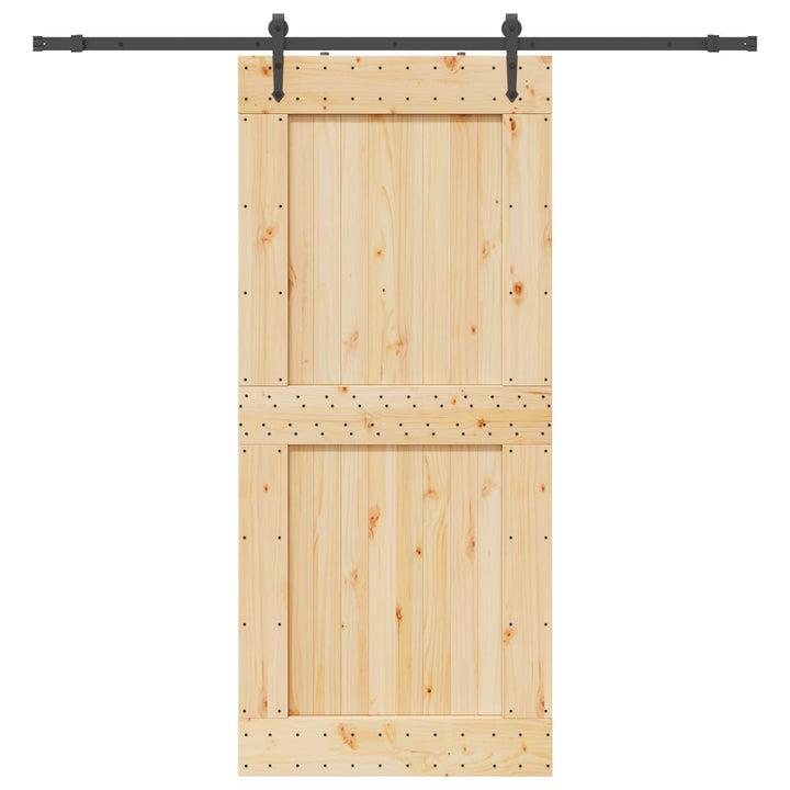 Skydedør NARVIK Naturfarvet og sort 100 x 210 cm (213,5 cm)