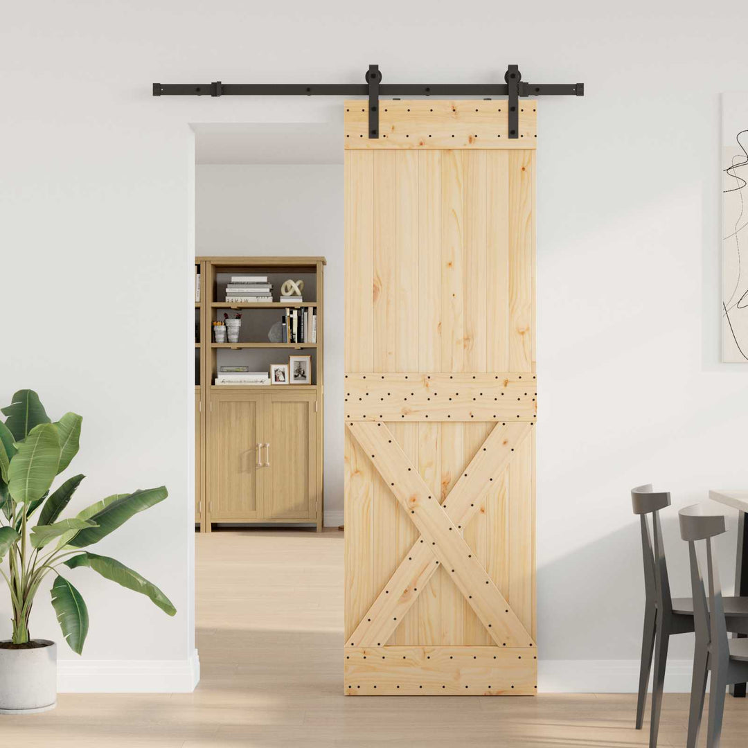 Skydedør NARVIK Naturfarvet og sort 70 x 210 cm (152,5 cm)