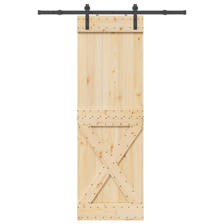 Skydedør NARVIK Naturfarvet og sort 70 x 210 cm (152,5 cm)