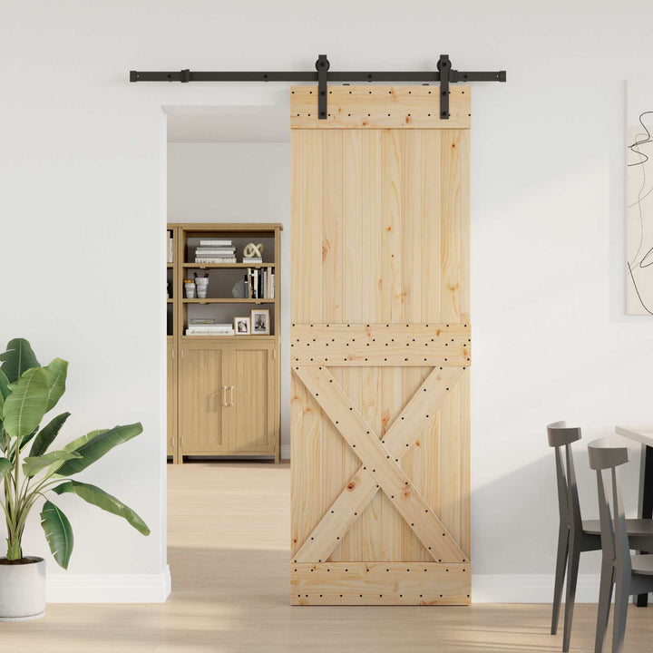 Skydedør NARVIK Naturfarvet og sort 80 x 210 cm (152,5 cm)