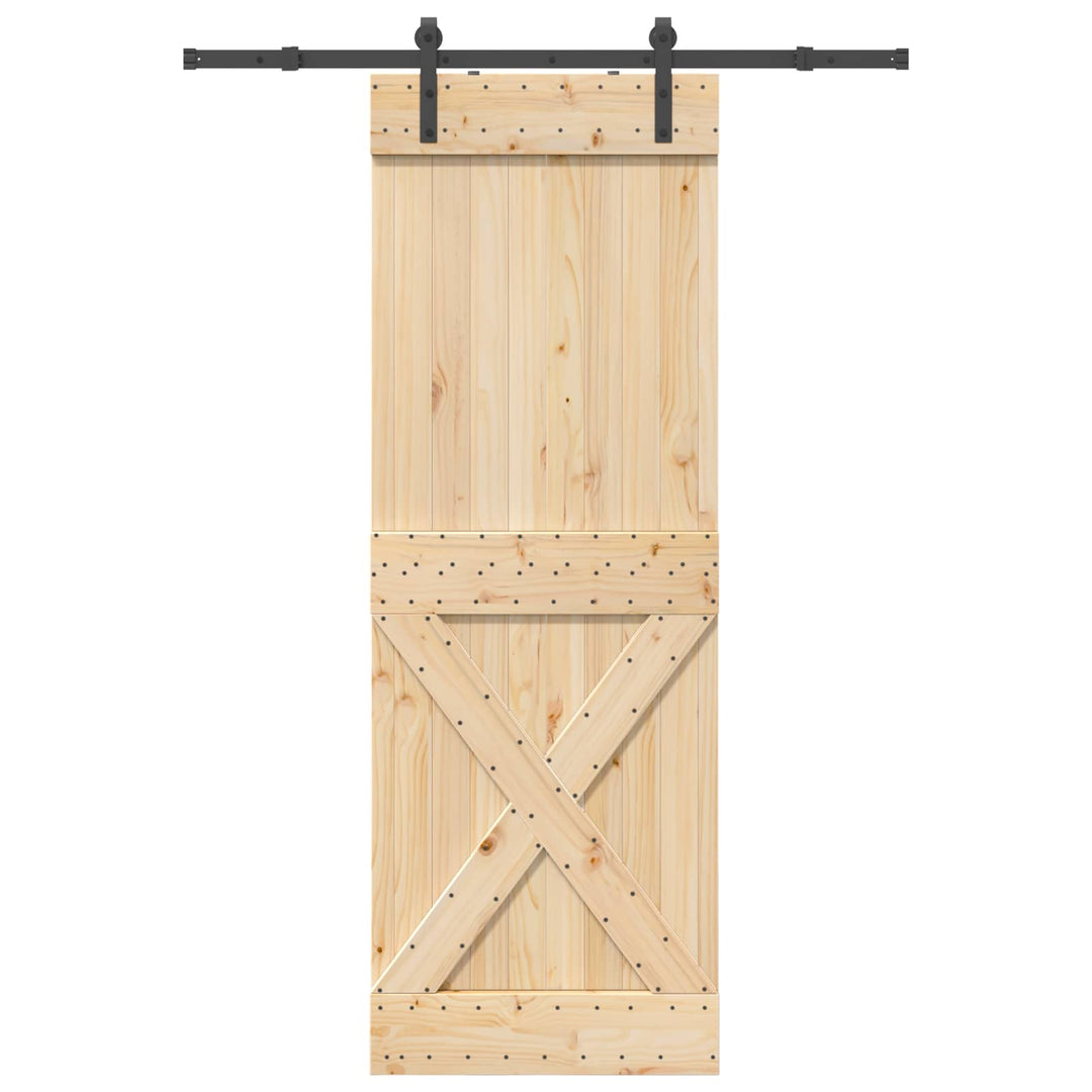 Skydedør NARVIK Naturfarvet og sort 80 x 210 cm (152,5 cm)
