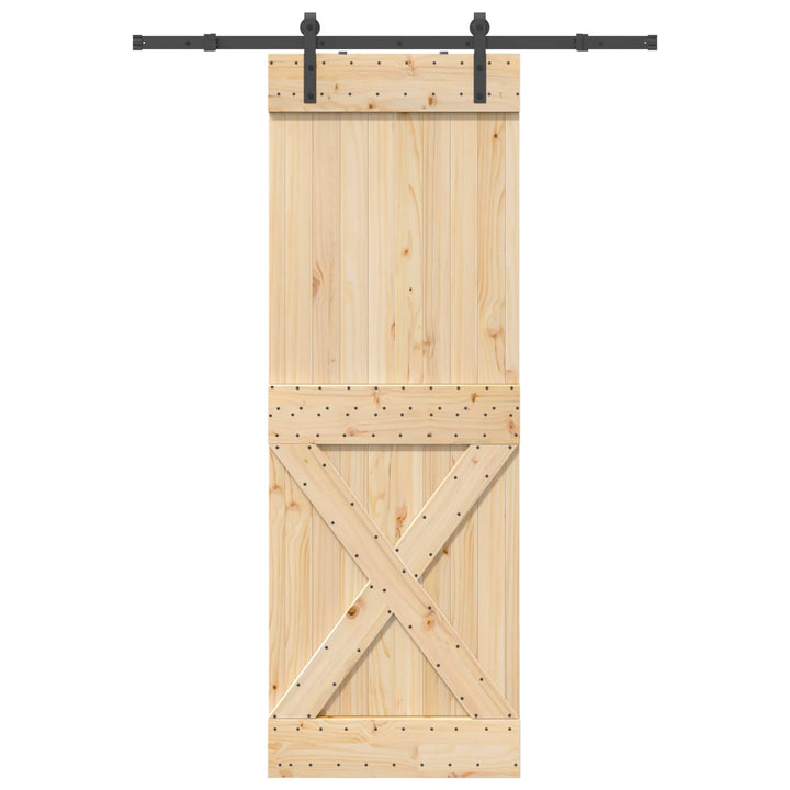 Skydedør NARVIK Naturfarvet og sort 80 x 210 cm (152,5 cm)