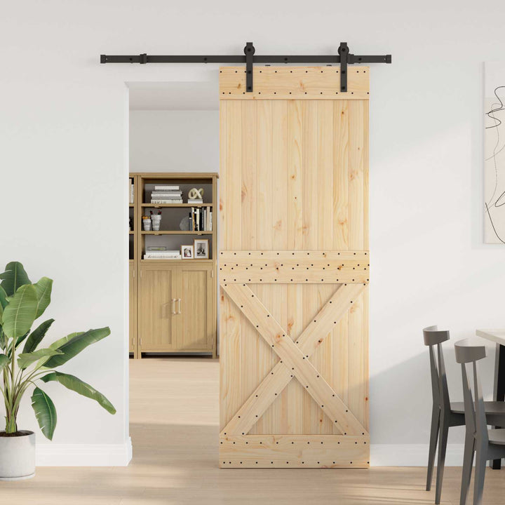 Skydedør NARVIK Naturfarvet og sort 85 x 210 cm (152,5 cm)