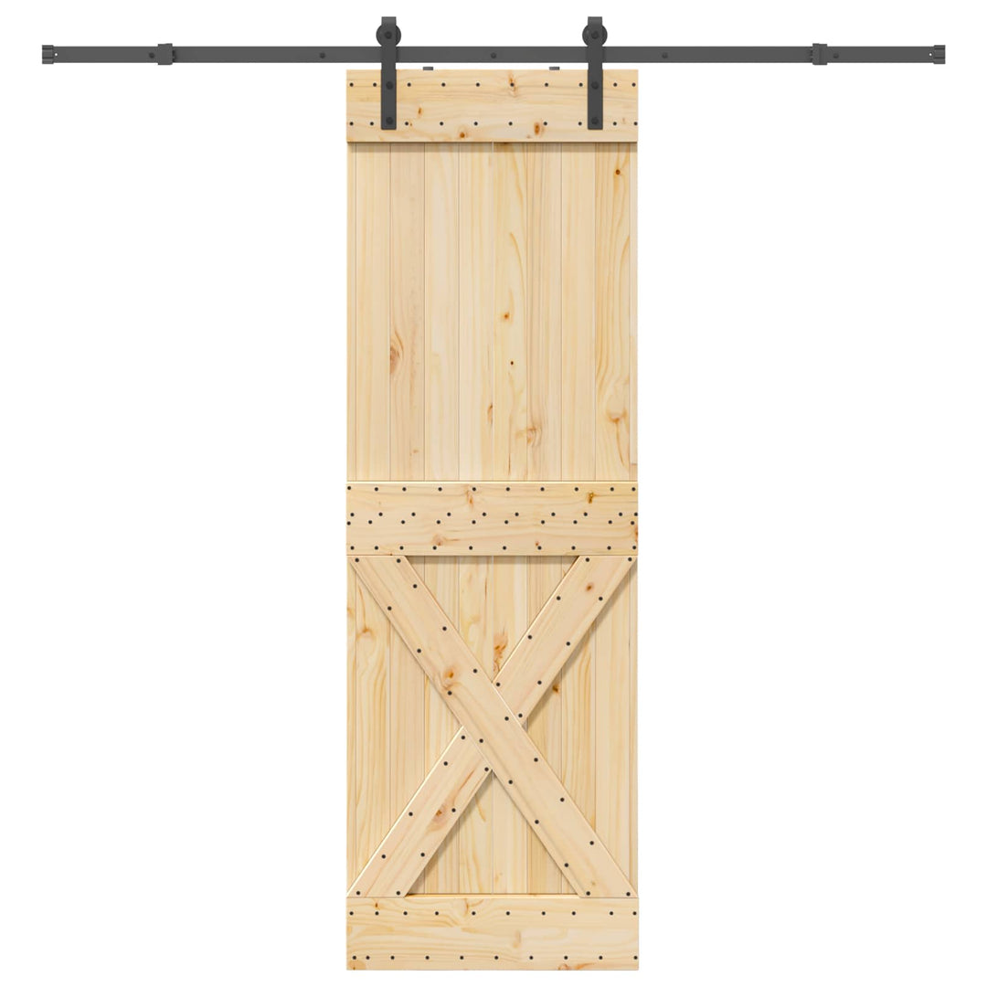 Skydedør NARVIK Naturfarvet og sort 70 x 210 cm (213,5 cm)