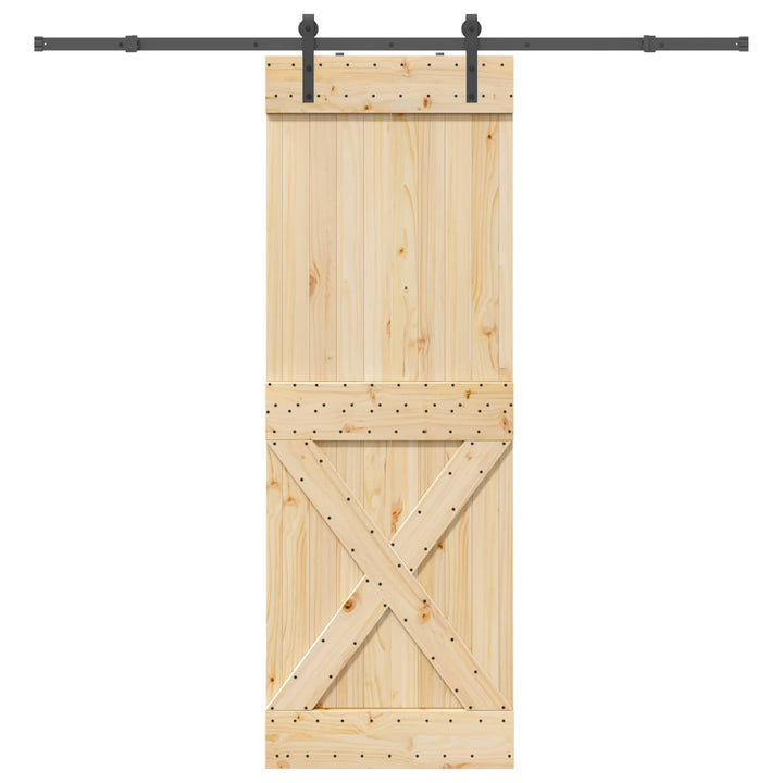 Skydedør NARVIK Naturfarvet og sort 80 x 210 cm (213,5 cm)