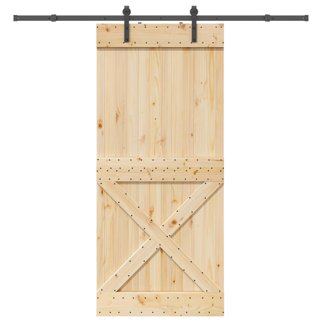 Skydedør NARVIK Naturfarvet og sort 100 x 210 cm (213,5 cm)