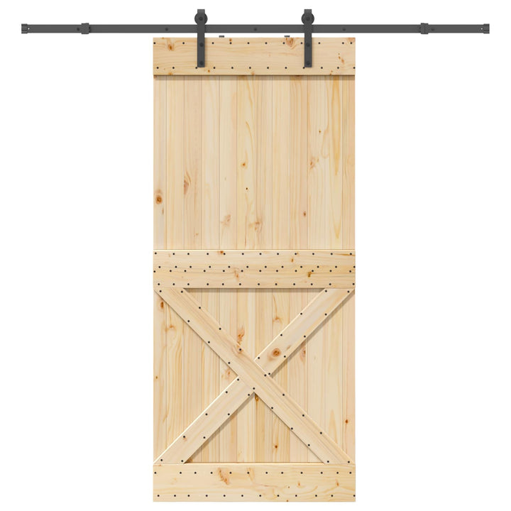 Skydedør NARVIK Naturfarvet og sort 100 x 210 cm (213,5 cm)
