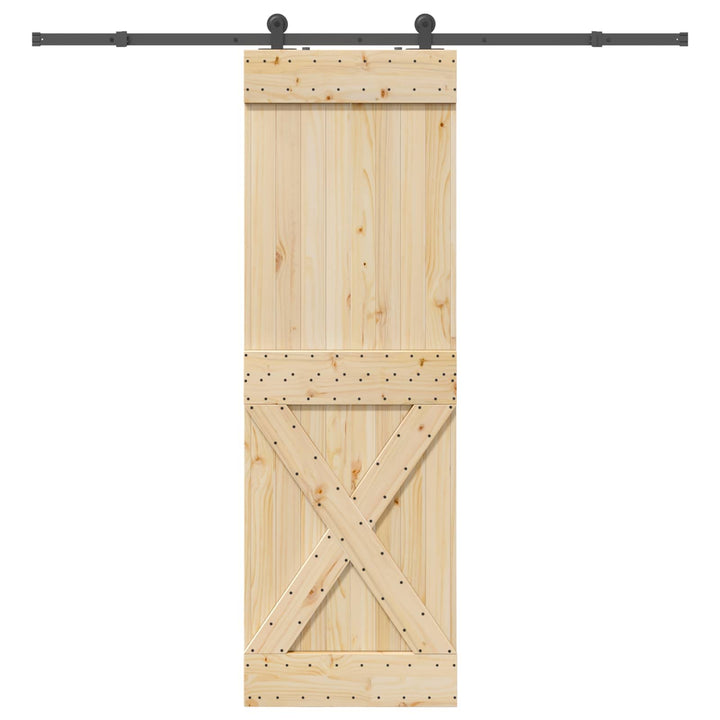 Skydedør NARVIK Naturfarvet og sort 70 x 210 cm (213,5 cm)