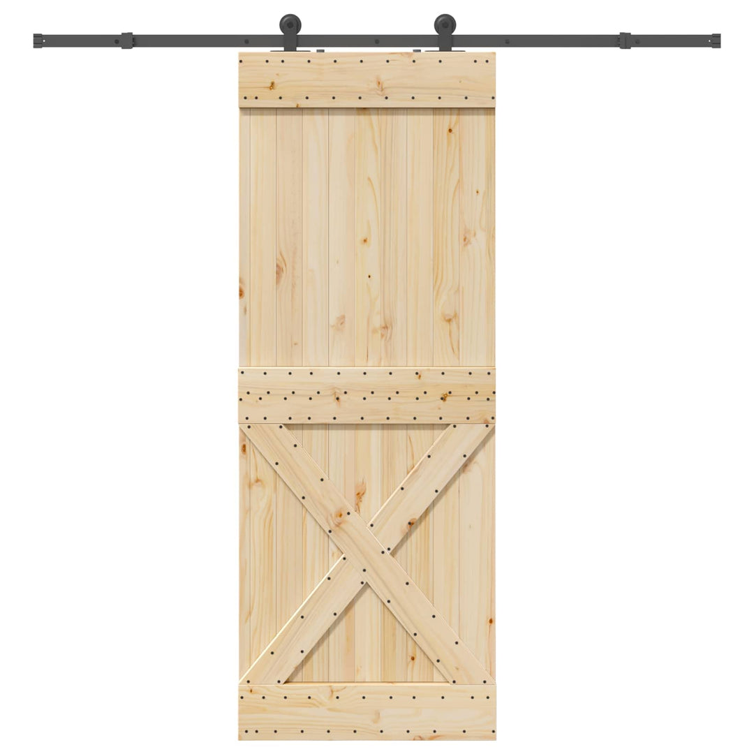 Skydedør NARVIK Naturfarvet og sort 85 x 210 cm (213,5 cm)