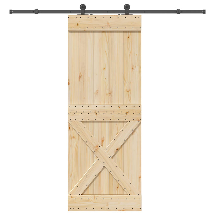Skydedør NARVIK Naturfarvet og sort 85 x 210 cm (213,5 cm)