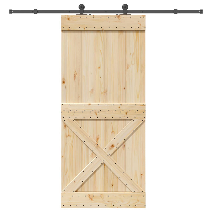Skydedør NARVIK Naturfarvet og sort 100 x 210 cm (213,5 cm)