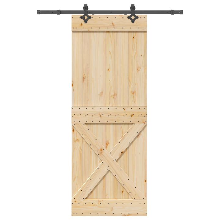 Skydedør NARVIK Naturfarvet og sort 85 x 210 cm (152,5 cm)