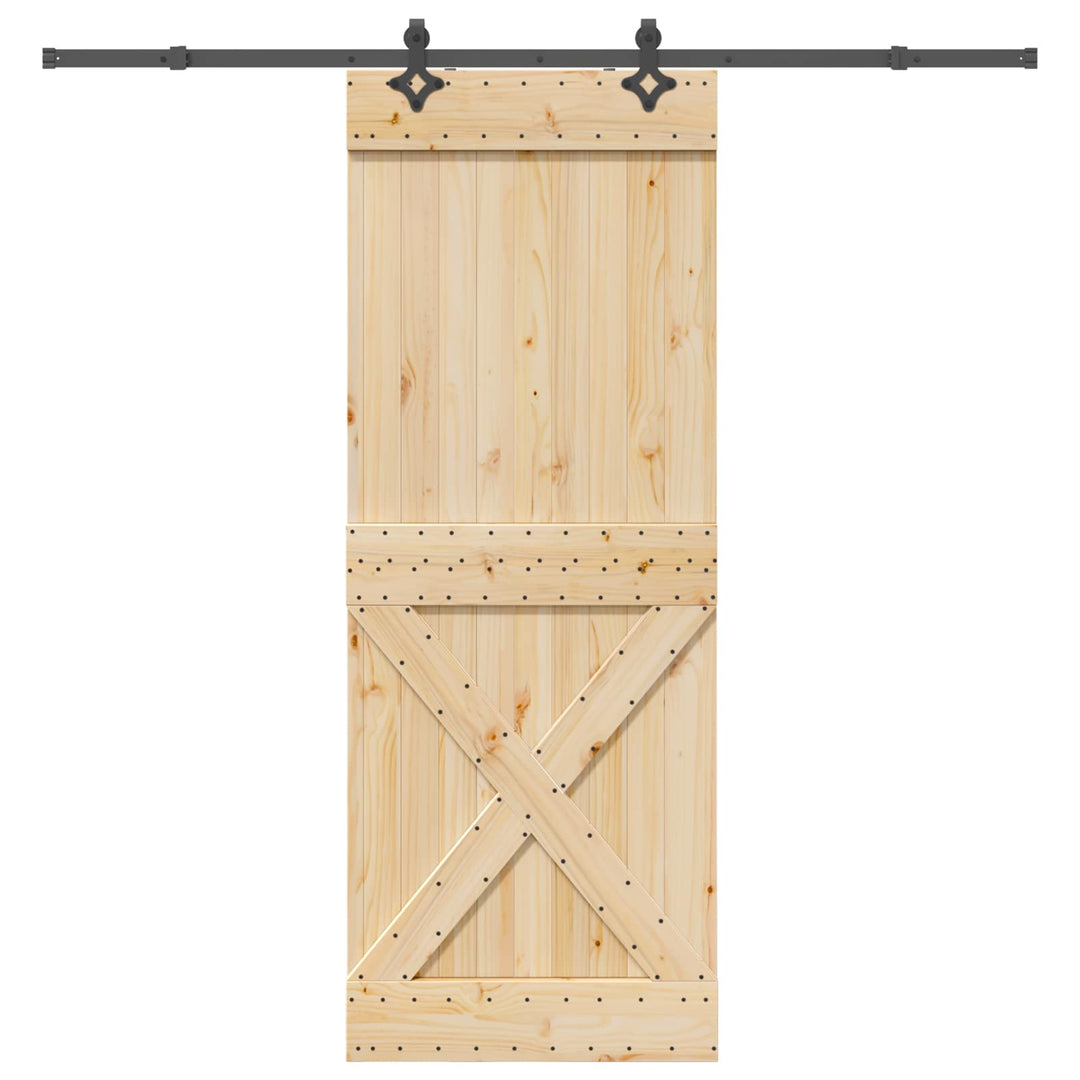 Skydedør NARVIK Naturfarvet og sort 85 x 210 cm (213,5 cm)