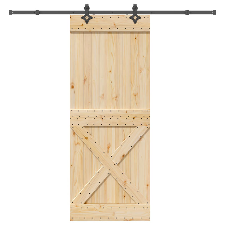 Skydedør NARVIK Naturfarvet og sort 90 x 210 cm (213,5 cm)