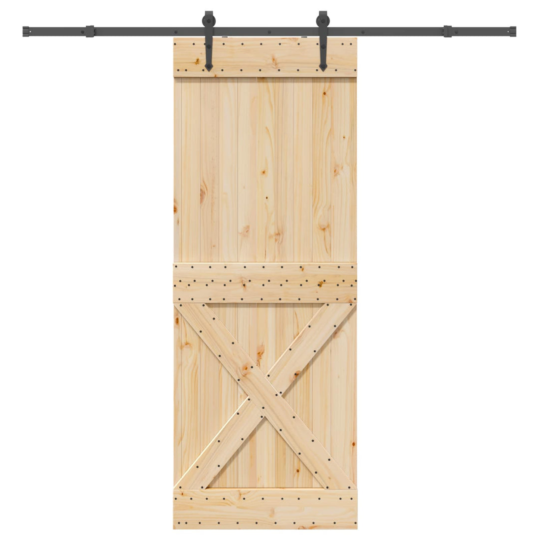 Skydedør NARVIK Naturfarvet og sort 85 x 210 cm (213,5 cm)