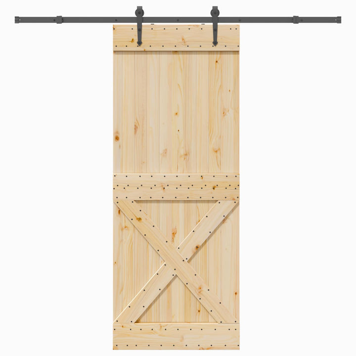 Skydedør NARVIK Naturfarvet og sort 90 x 210 cm (213,5 cm)