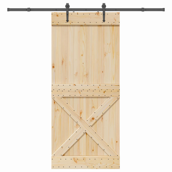 Skydedør NARVIK Naturfarvet og sort 100 x 210 cm (213,5 cm)