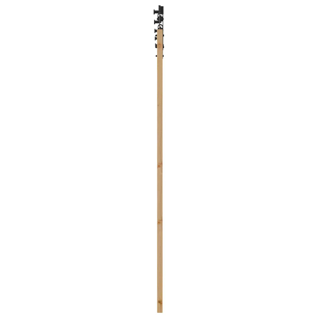 Skydedør Naturfarvet og sort 61 x 198,5 cm Massivt fyrretræ