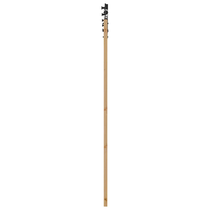 Skydedør Naturfarvet og sort 61 x 198,5 cm Massivt fyrretræ