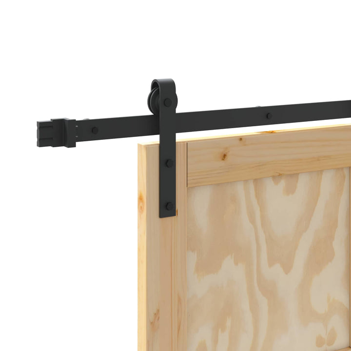 Skydedør Naturfarvet og sort 73,5 x 211 cm Massivt fyrretræ