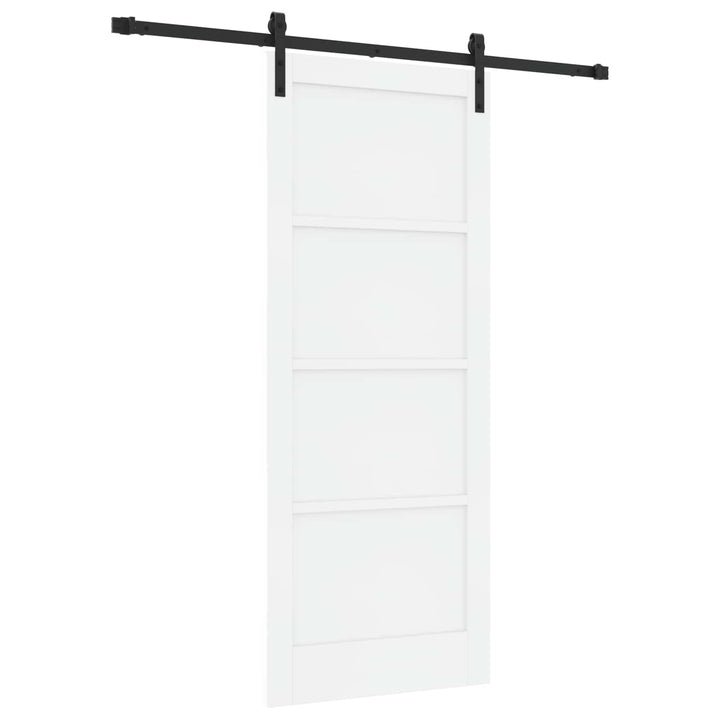 Skydedør Hvid og sort 83 x 202 cm Massivt fyrretræ