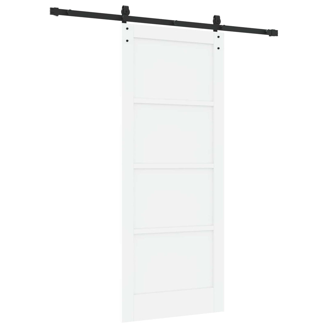 Skydedør Hvid og sort 83 x 202 cm Massivt fyrretræ