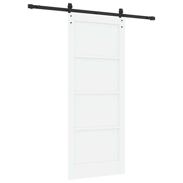 Skydedør Hvid og sort 83 x 202 cm Massivt fyrretræ
