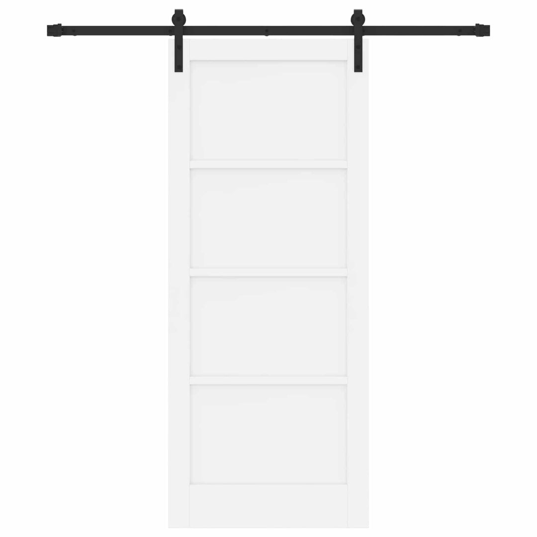 Skydedør Hvid og sort 83 x 202 cm Massivt fyrretræ