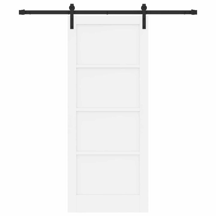 Skydedør Hvid og sort 83 x 202 cm Massivt fyrretræ