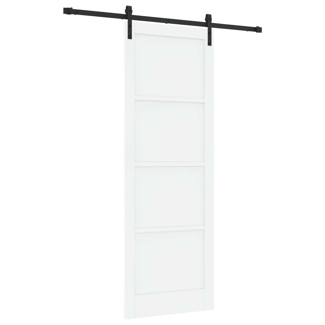 Skydedør Hvid og sort 83 x 232 cm Massivt fyrretræ
