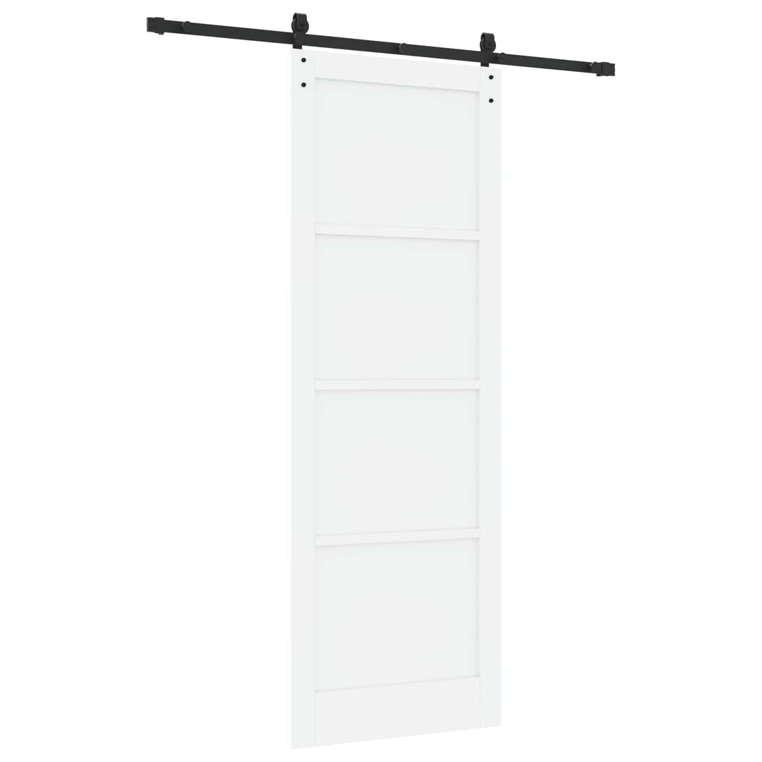 Skydedør Hvid og sort 83 x 232 cm Massivt fyrretræ