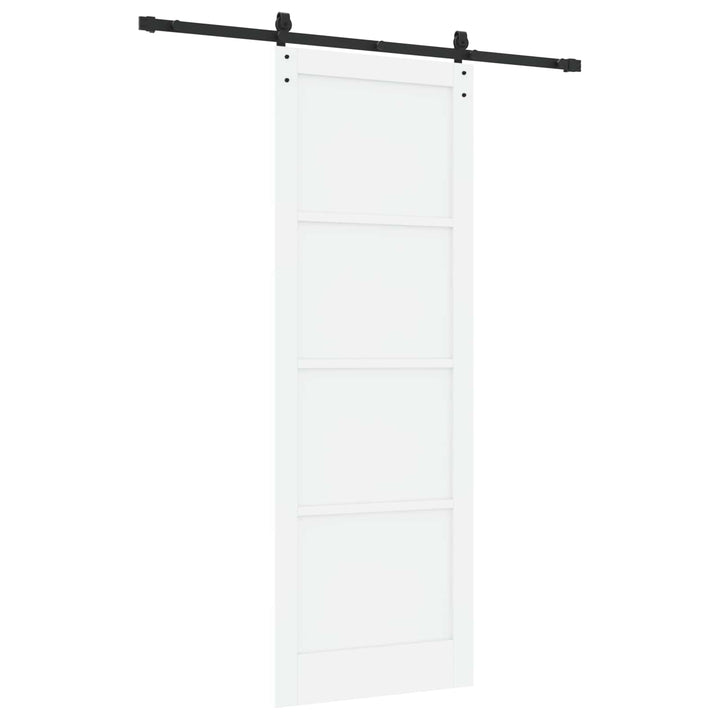 Skydedør Hvid og sort 83 x 232 cm Massivt fyrretræ