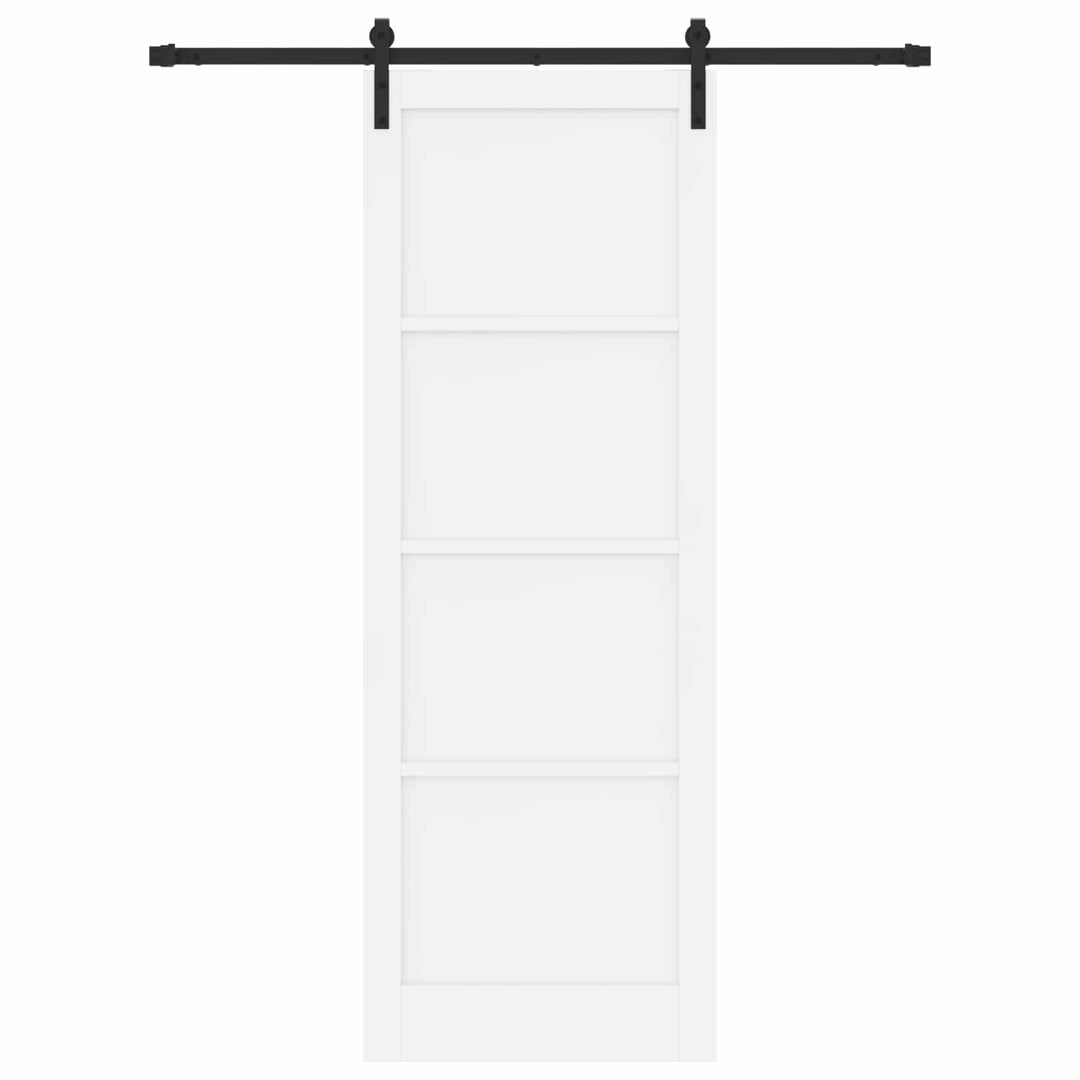 Skydedør Hvid og sort 83 x 232 cm Massivt fyrretræ